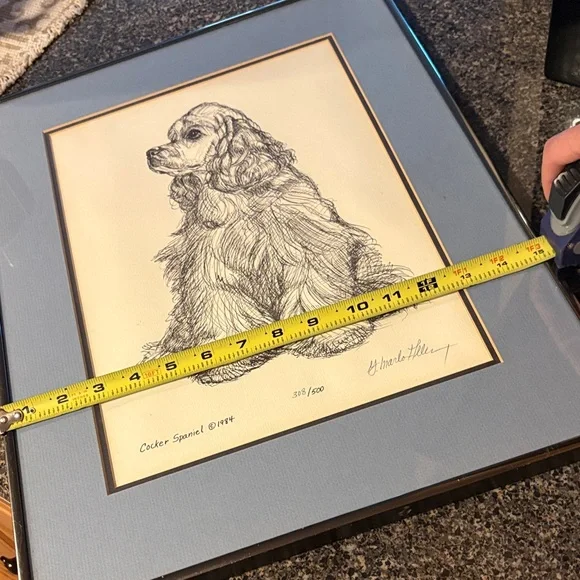 Framed Cocker Spaniel Sketch Art Print - Picture 6 of 6